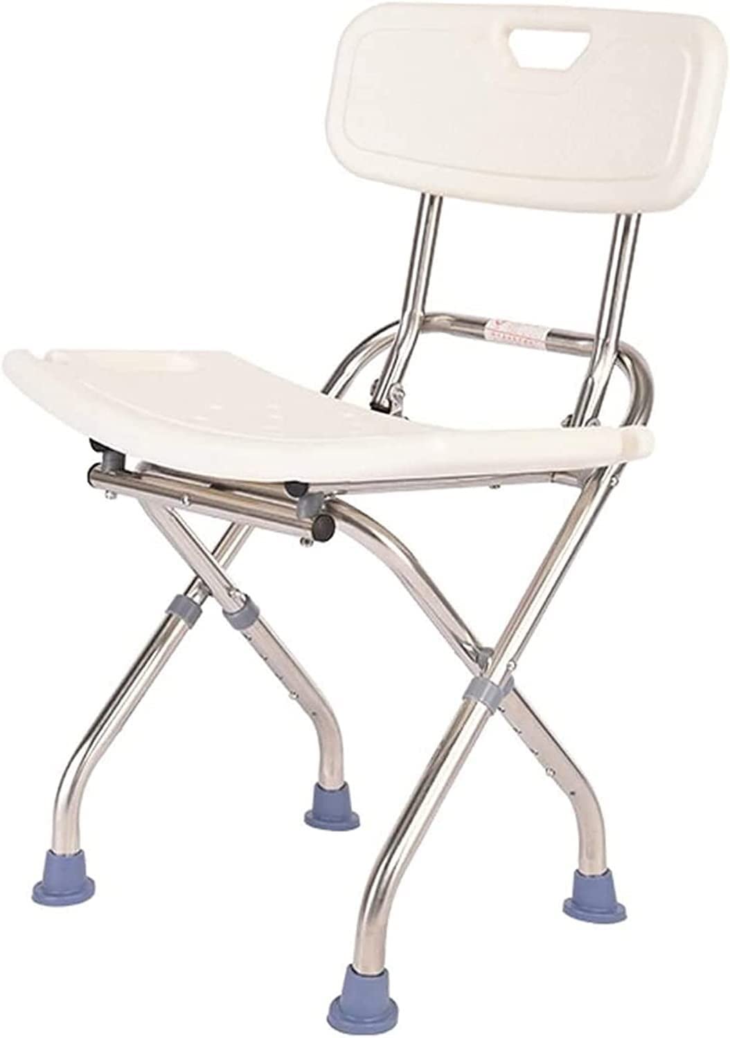 Taburete De Ducha, Asiento De Ducha Plegable, Taburete, Asiento De Bañera para Personas Mayores Discapacitadas con Respaldo, Asiento De Baño Portátil, Banco De Baño,White-51 * 31cm