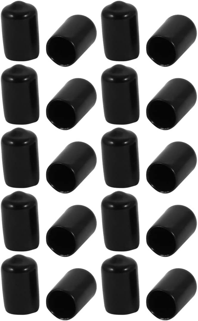 XYWHPGV 20 Pcs 8.5mm Inner Dia PVC Vinyl End Cap Bolt Screw Thread Protector Black(04b47 5faec 37e74 7362d 64015 21588