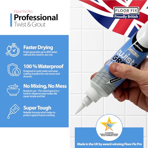 Floor-Fix Pro Twist & Grout Reviver – Premixed Tile Repair for Bathroom, Shower & Kitchen with Smoothing Too (Cream) - Thumbnail 7