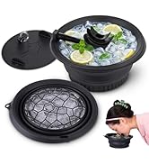Face Ice Bath Bowl Built-in Ice Tray and Cover with Breathing Tube Foldable Silicone Facial Bowl ...