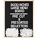 Extra Large MENU BOARD Letter Board 24x30 by Majestick Goods | Black Felt Giant Letter Board | Oak Frame Letterboard Menu for Restaurant w/Changeable Letters and Numbers Salon Price List Board (BN 2)