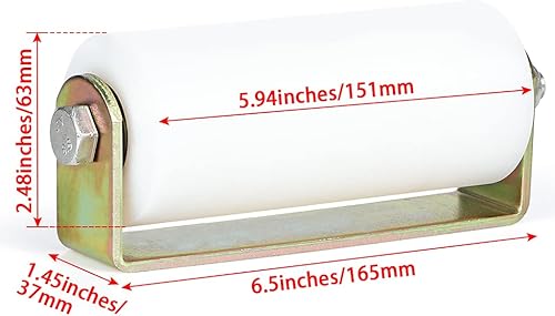 Miniatura 3 de Skelang Rodillo guía de puerta deslizante de 6 pulgadas, guía de puertas enrollables con soporte C, rodillo de puerta deslizante de nailon,