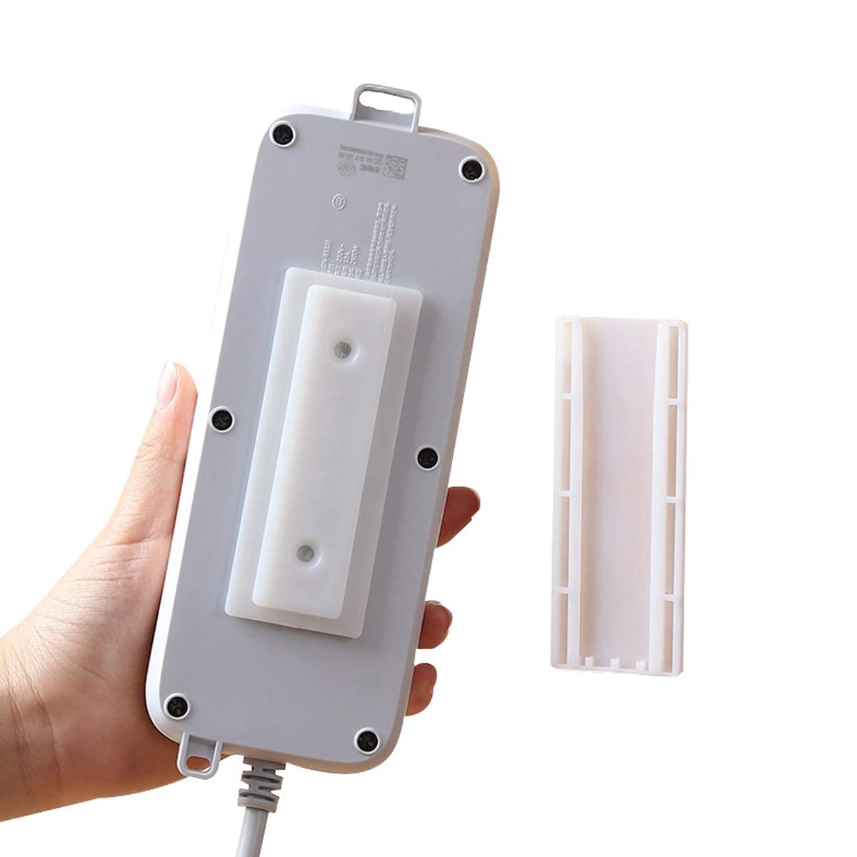 Kolorful Self Adhesive Power Strip Holder Wall-Mounted Desktop Socket Fixer Organizer No Hole Plug-in Wall Socket Sticker Fixer Router,Photo Frame,Paper Towel Box Kitchen Home Office. (Set of 2 PCS) 1