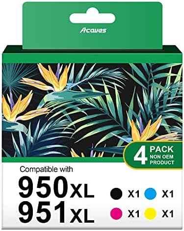 950XL 951XL Combo Pack High Yield Replacment for HP 950 951 Ink Cartridges Work with HP OfficeJet Pro 8100 8110 8600 8610 8615 8616 8620 8625 8630 8640 8660 Printers, 4 Pack