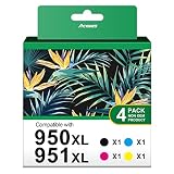 950XL 951XL Combo Pack High Yield Replacment for HP 950 951 Ink Cartridges Work with HP OfficeJet Pr