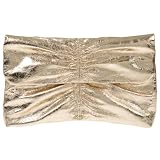 Women's Metallic Wrinkled Clutch Party Wedding Purse,M/gd