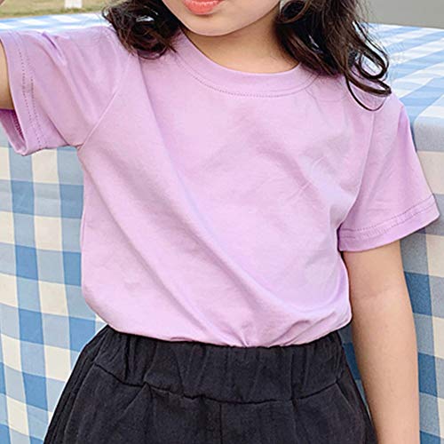 KISBINI Little Girls Boys Short Sleeve T-Shirt Cotton Solid Tees for Toddlers3