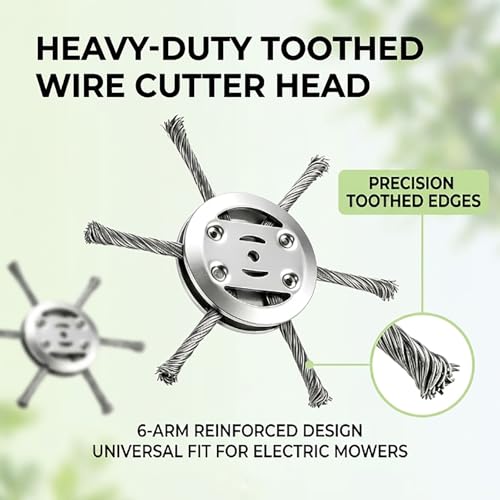 Vultriox Steel Wire Weed Trimmer Head, Universal Wire Rotary Brush Cutter Head for Grass & Moss Removal for Lawn & Garden (C) by Vultriox - Used condition - Image 5