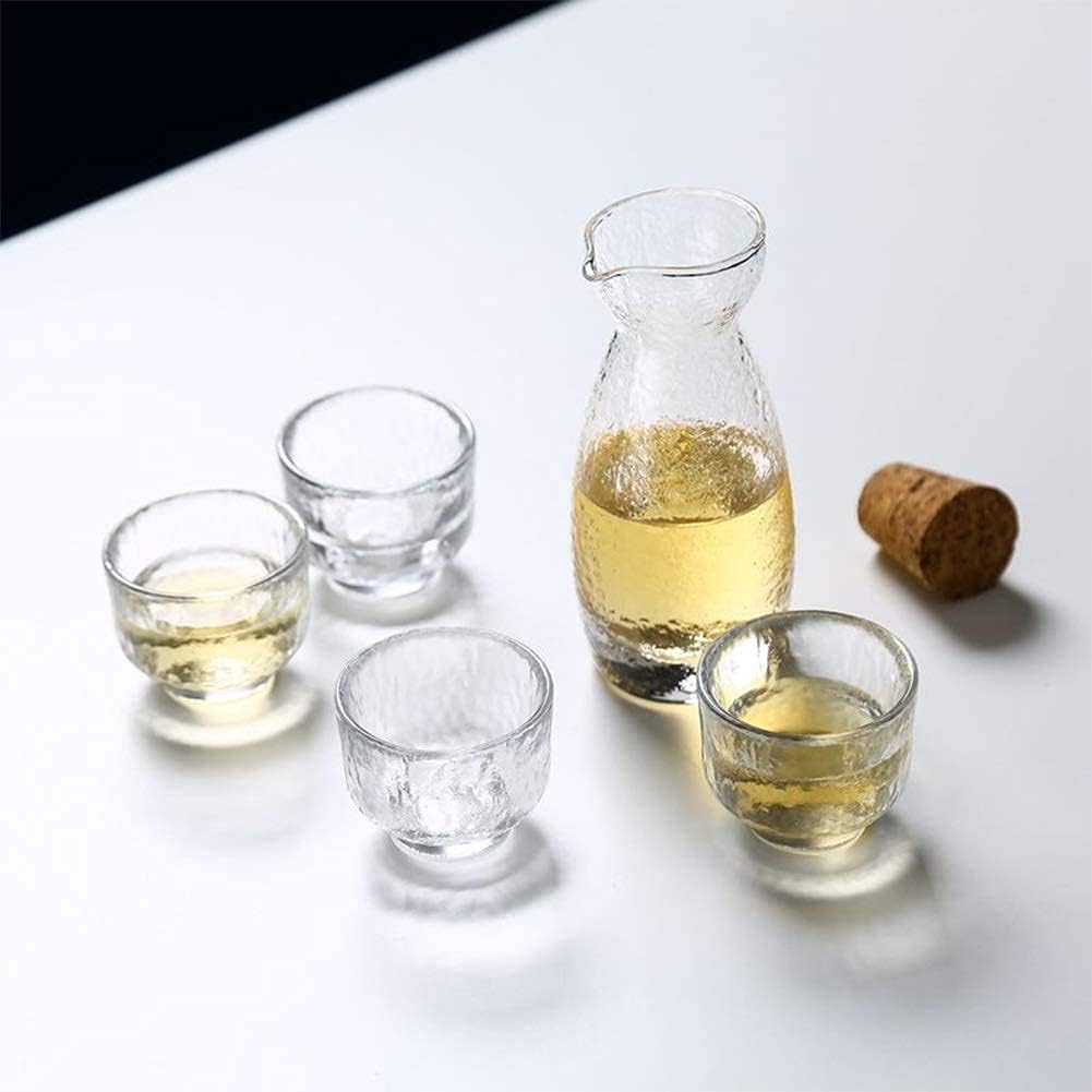 Japanese Sake Set Japanese 6 Piece Sake Decanter Cups Traditional Japanese Hot Saki Drink 6 Pcs Include 1 Tray 1 Sake Bottle 4 Cup Traditional Hand Painted Sake Set