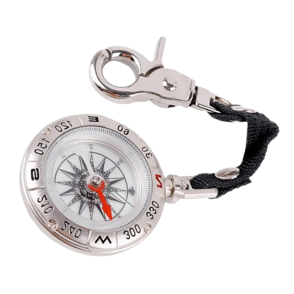 Brújula con cordón de Bolsillo, brújula de Bolsillo for Acampar al Aire Libre, brújula con cordón de aleación de Zinc, 4,9 cm