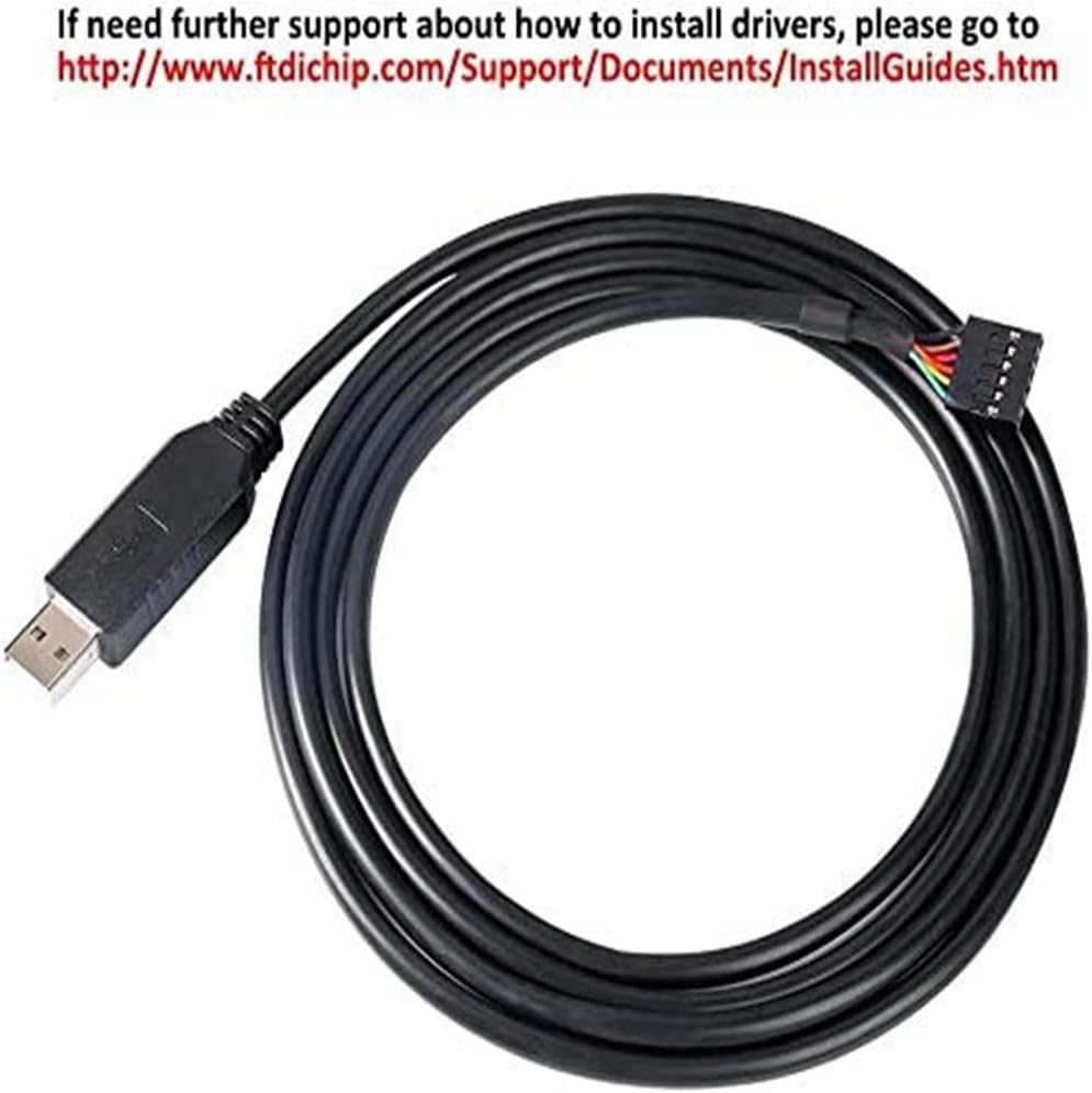 DTECH FTDI USB to TTL 3.3V Serial Adapter Debug Cable 0.1 inch Pitch Female Socket Header UART IC FT232RL Chip Windows 11 10 8 7 Linux Mac (1m) - Image 5