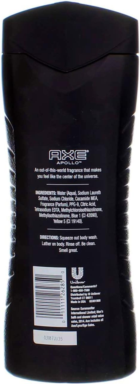 AXE Refreshing Shower Gel, Apollo - 16 Oz, (Pack of 8)