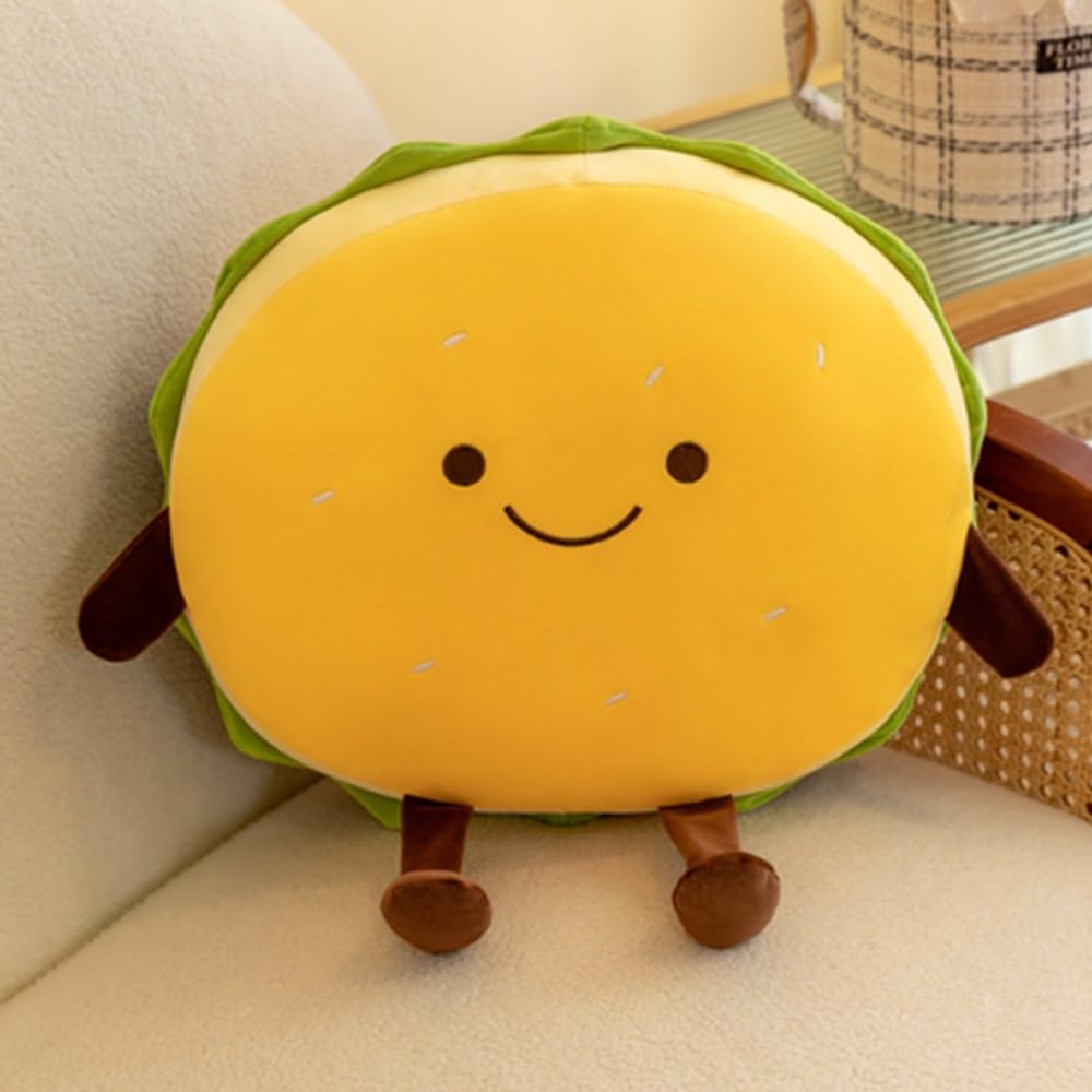 OUKEYI 15.7"/45 cm Hamburger Plush Toy - Hamburger Stuffed Toys - Cute Hamburger Food Plush Pillow for Kids Adults Gift Home Decor