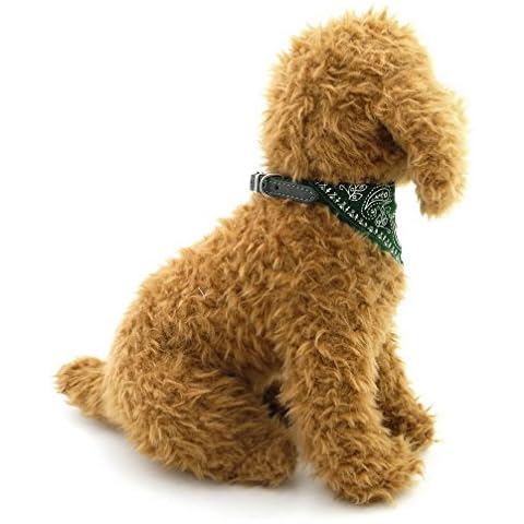Ranphy Cute Small Adjustable Pet Dog Cat Bandana Scarf Collar Neckerchief All Season Triangle Head Scarf Green (Small Breed Pet Only) Cover