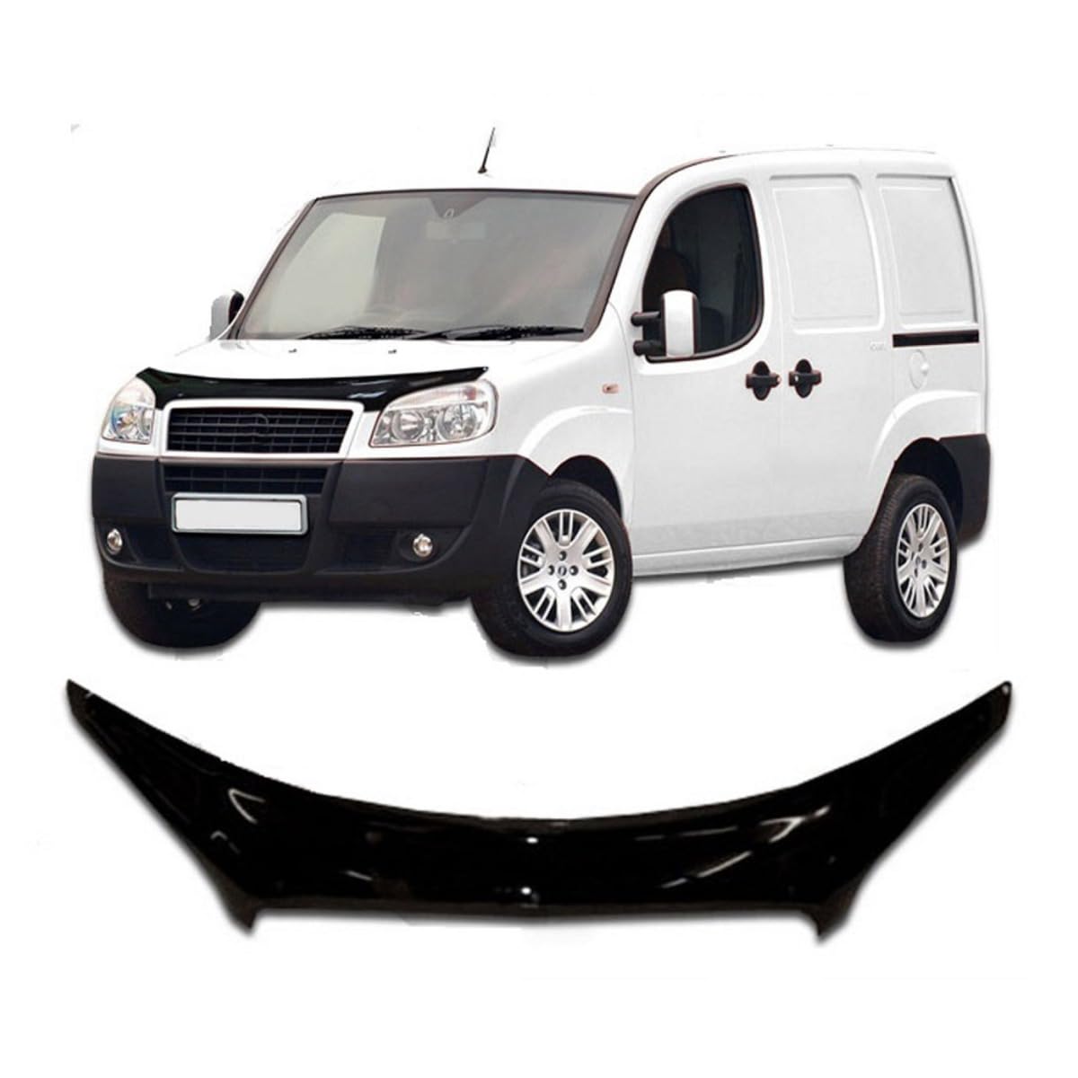 SCOUTT Bra de Capot Déflecteur de Protection pour Fiat Doblo 2005-2010, Aérodynamique, Assemblage Facile, Aucun Perçage Requis