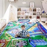 teppich kinderzimmer grün Pädagogische Kindermatte: Lernbereicher Kinderteppich wird mit Verkehrsstraße,Gleis,Brücke,Schule,Bauernhof,Hochhäuser und Kaufhaus geschäft.Kinder könnten während des Spielens nicht nur unterhalten, sondern auch frühzeitig lernen.