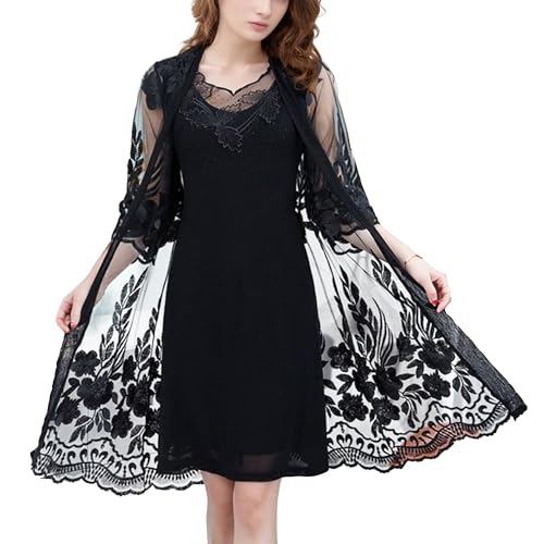 FindThy Floral Lace Embroidery Cardigan