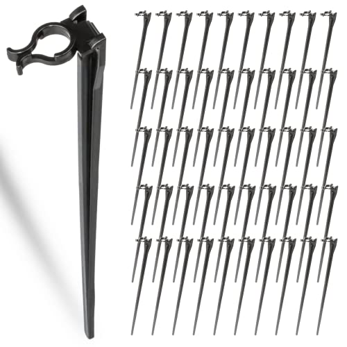 12 Inch Christmas Light Stakes Outdoor Lights Stake 50 Pack Universal Yard Lawn Stake for C6 C7 C9 Christmas Pathway Lights Holiday Light Stakes for Christmas Decorations Outdoor Garden Patio(Black)