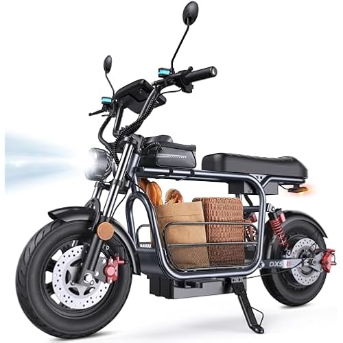 iScooter Adults Electric Scooter with Seat, 1500W Motor, 35MPH Top Speed,45 Miles Long Range,15" 3.0" Vacuum Pneumatic Tires, Hydraulic Disc Brake,Dual Suspension, Commuter Escooter with Basket & Bag