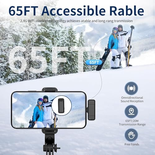 Image of GWINGS Professional Wireless Mic, Dual Transmitter with Charging Case, USB-C, Li & USB Support with & Android, Laptop Long Battery Life 65 Ft Range, for YouTube, Streaming and More