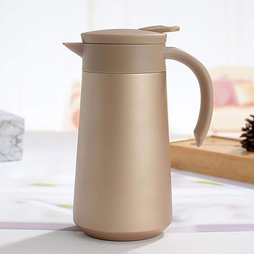 Miniatura 8 de Jarra térmica de acero inoxidable con aislamiento de doble pared aislada al vacío, dispensador de café, té y bebidas para café, leche y té, 27 onzas