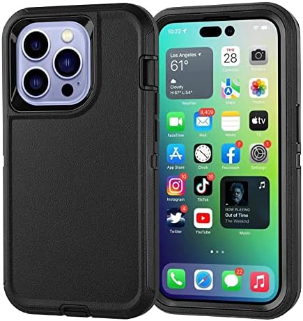 Compatible with iPhone 14 Pro Max Case Heavy Duty Protective Phone Case,Military Grade Full Body Protection Shockproof/Drop Proof Durable Phone Cover for Apple iPhone 14 Pro Max 6.7" Black