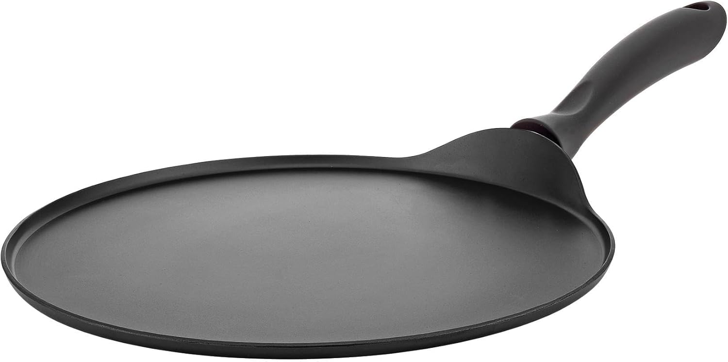 Hascevher Teflon Classic Nonstick 11 Inch Crepe Pan, Griddle Cookware CR11 Black