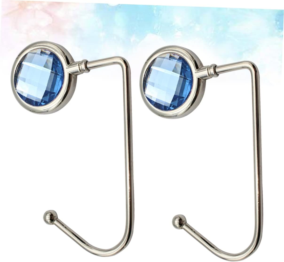 2pcs Alloy Bag Hooks Table Side Hooks for Handbags Purse Hangers Slip Base Stylish Desktop Pouch Holders