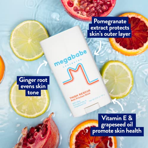Megababe Thigh Rescue Anti-Chafe Stick | Prevents Skin Chafe & Irritation | Thighs, Arms, Bra-Lines & More | 2.12Oz - Unscented #TOP2