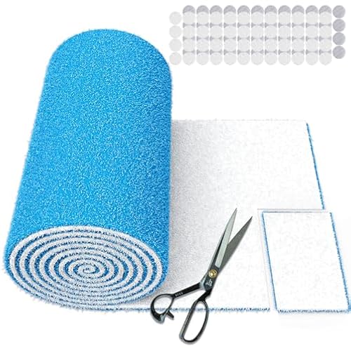 UBeesize Air Vent Filters, 120" x 12" Cut to Size Air Filter Material (50+ Filters), MERV 8 Triple Vent Filter Kit for Home Floor, Grilles, Ceiling, HVAC Furnace Vents, With 48PCs Adhesive Hook Tape