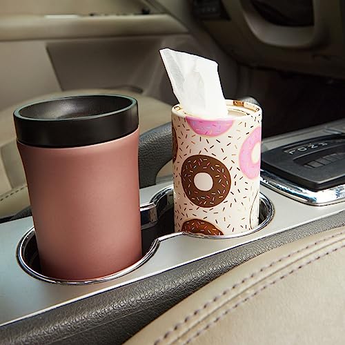 Zodaca 8-Pack Round Tissue Boxes for Car Cup Holder - Travel Size Refill Cylinder (50 Tissues Per Container)