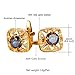 1 Pair 2 Pcs Men's 18K Gold Plated Cubic Zirconia Cufflinks