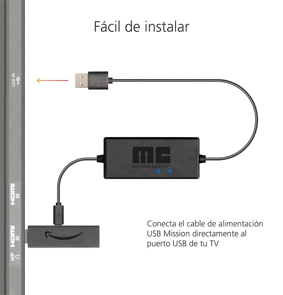 Mission Cables - Cable USB de corriente para el Amazon Fire TV