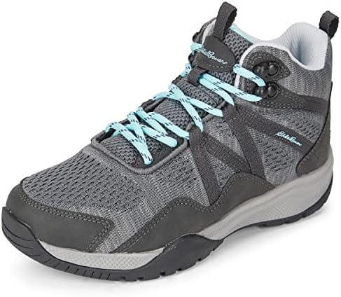 Eddie Bauer Womens Hiking Sneakers Klamath Mid Water Resistant Lightweight All Weather Outdoor, Dark Grey, 7.5 US