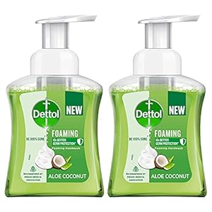 Dettol Foaming Handwash Pump – Aloe Coconut (Pack of 2-250ml each) | Rich Foam | Moisturizing Hand Wash | Soft on Hands