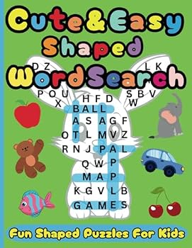 Paperback Cute and Easy Shaped Word Search Book: Fun Puzzles for Kids to Enjoy Learning Book