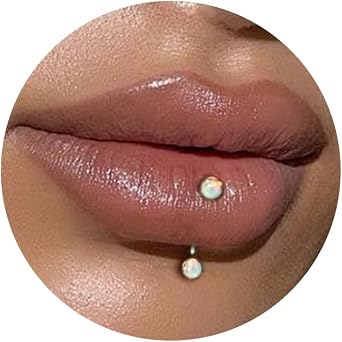 G23 Titanium Curved Barbell Rook Vertical Labret Lip Bar Tragus Labret Daith Eyebrow Ring Snake Eyes Piercing Tongue Silver Opal 6mm/8mm/10mm 16g Banana Belly Bar Eyebrow Piercing Jewelry