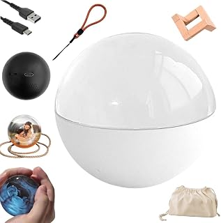 Christmas Memory Orb Ball Sphere Ornament, Video Memory Sphere Ornament Balls Lamp , 2.7" Crystal Ball Video Player, Personalized Digital Videos Photos Display, Xmas DIY Gift for Holiday(1#A,1.0)
