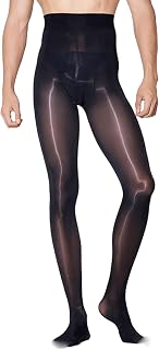 Men's High Elastic 8 Denier Oil Shiny Nylon Tights with 5 Toes Silk Stockings with…
