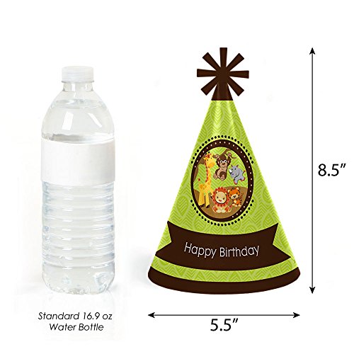 Funfari - Fun Safari Jungle - Cone Happy Birthday Party Hats For Kids And Adults - Set Of 8 (Standard Size) #TOP2