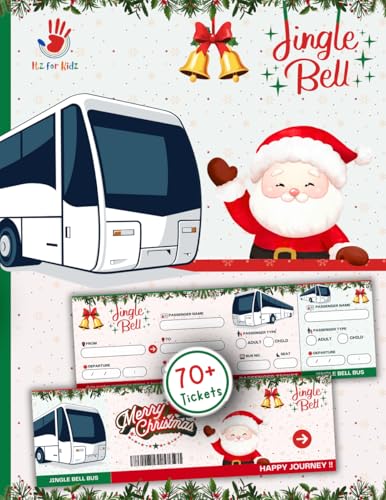 Jingle Bell Bus Tickets – Christmas Pretend Play Activity for Kids: Pretend Play Bus Tickets for Hours of Christmas-Themed Imaginative Fun and Holiday Adventures | Itz for Kidz