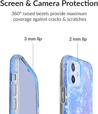 Velvet Caviar Compatible with iPhone 12 Mini Case for Women Cute - 10ft Drop Tested - Protective Phone Cover (Blue Opal Quartz)