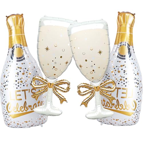 4 Pcs Champagne Balloon Wine Glasses Wedding Engagement Party Decorations