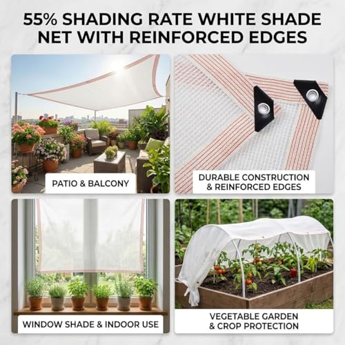 Filet résistant aux UV à œillets bâche blanche de protection extérieure - 5