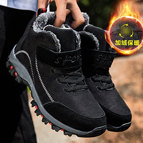 Keilinia Mens Womens Winter Warm Snow Boots,Comfy Lined Suede Hiking Ankle Booties Outdoor Anti-Slip Sneakers4