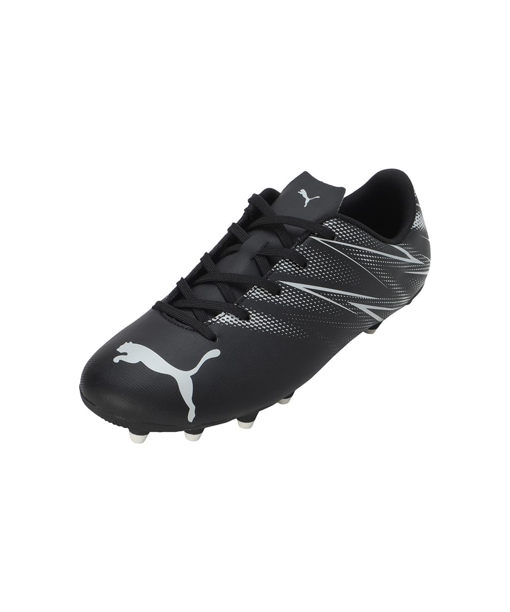 Puma Childrens/Kids Attacanto Soccer Cleats (1 Little Kid) (Black/Silver)
