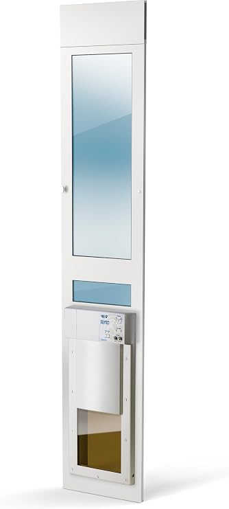Power Pet Automatic Sliding Glass Patio Pet Door by High Tech Pet - Pet Operated Dog Door, Heavy-Duty Aluminum Frame (75 - 80 1/4), Secure, Air Tight, for Cats and Dogs up to 30 lbs. Easy Install