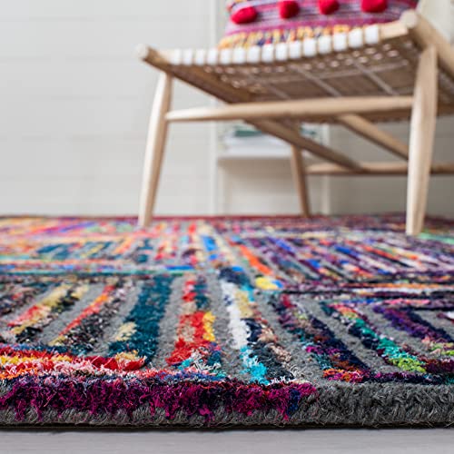 Tapete boho de algodón y lana SAFAVIEH 2x3 pies miniatura 4