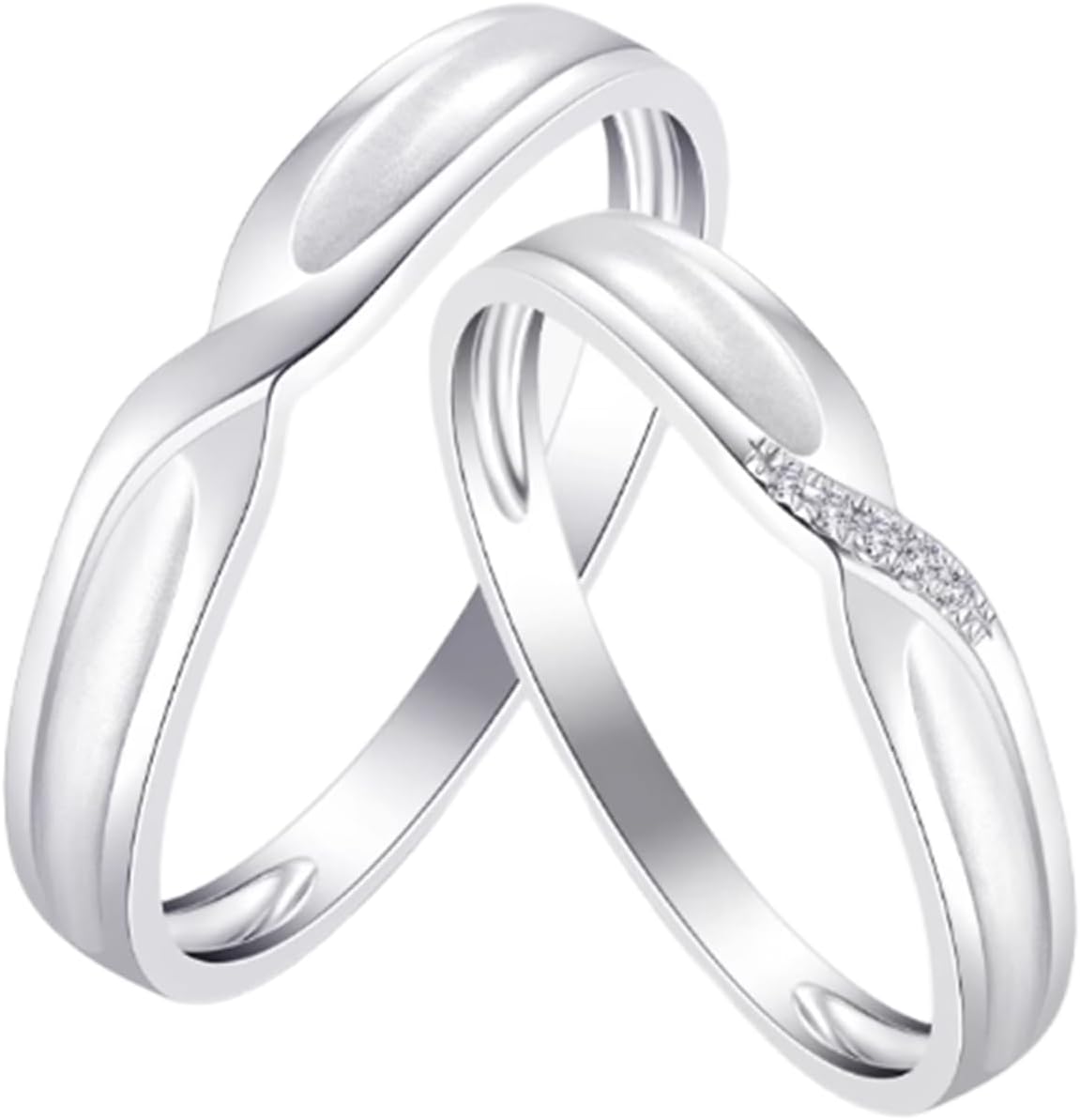 S925 10k/14k/18k Solid Gold Personalized Moissanite Couple Rings Set for Men and Women, 2pcs Natural Diamond Couple Wedding Ring Set for Her and Him, Handcrafted Free Engraving