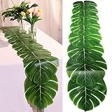 Artificial Palm Leaves Table Runners 72 Inch Long Tropical Palm Leaves Table Runner Faux Leaf Table